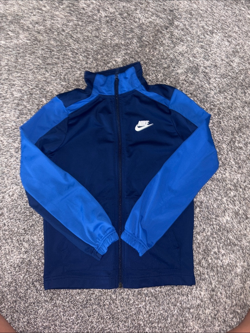 Nike Kids Navy and Royal Blue Zip-Up Track Jacket